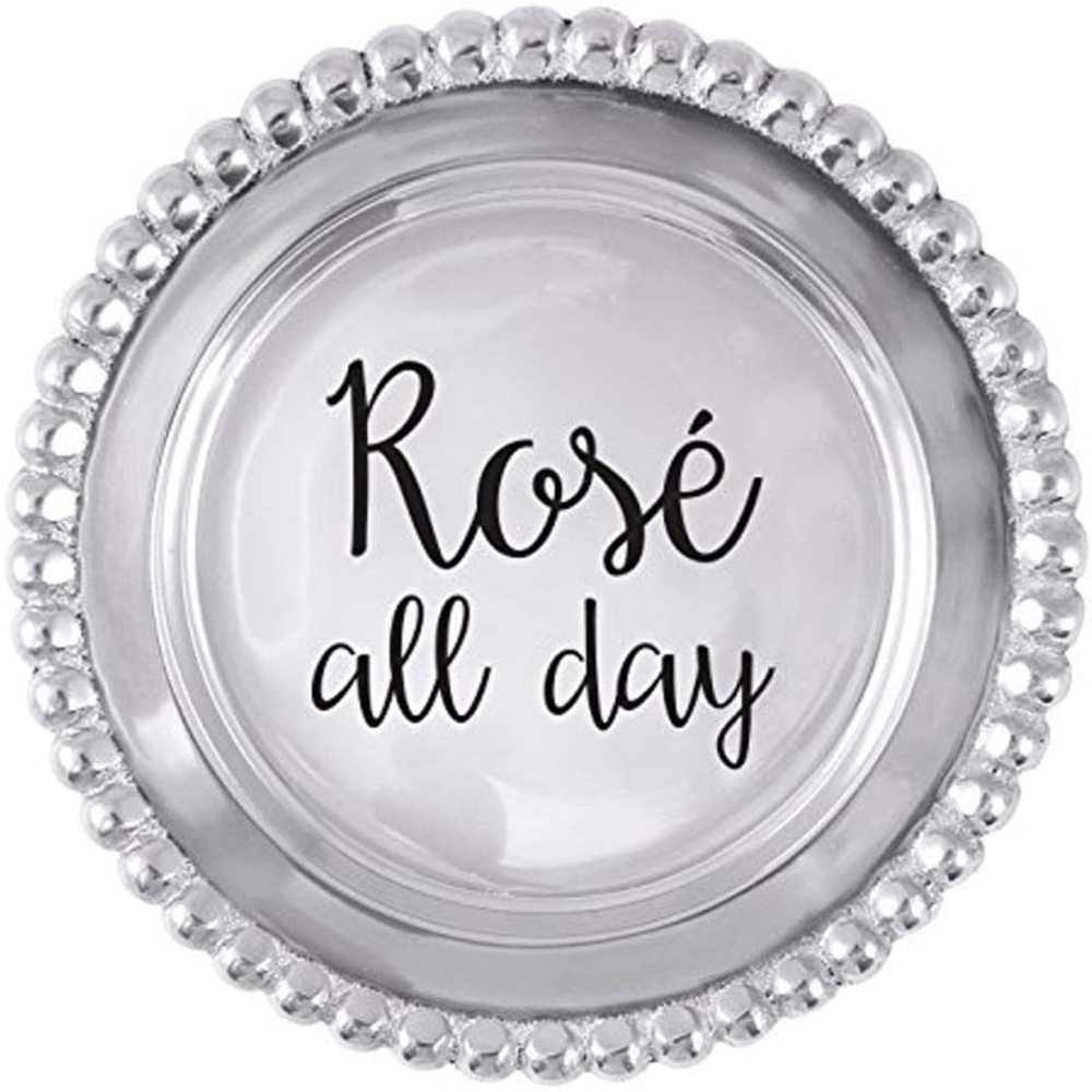 Mariposa Rose All Day Beaded Wine Plate NEW